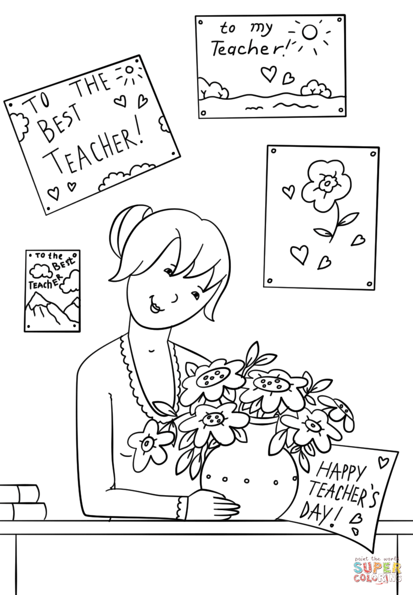 32 Inspiring Teacher Coloring Pages Printable 9