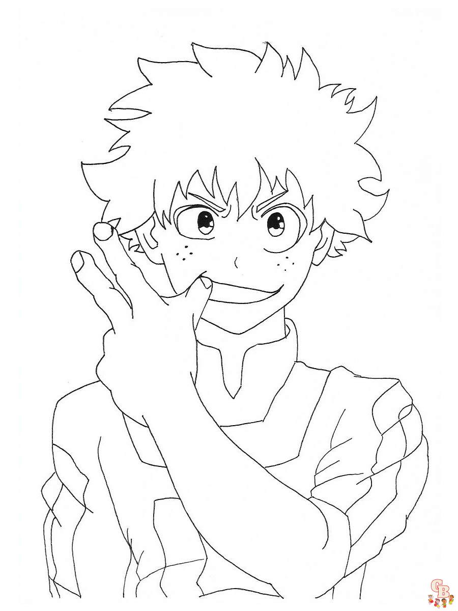 33 Full-Body Deku Coloring Pages Printable 7