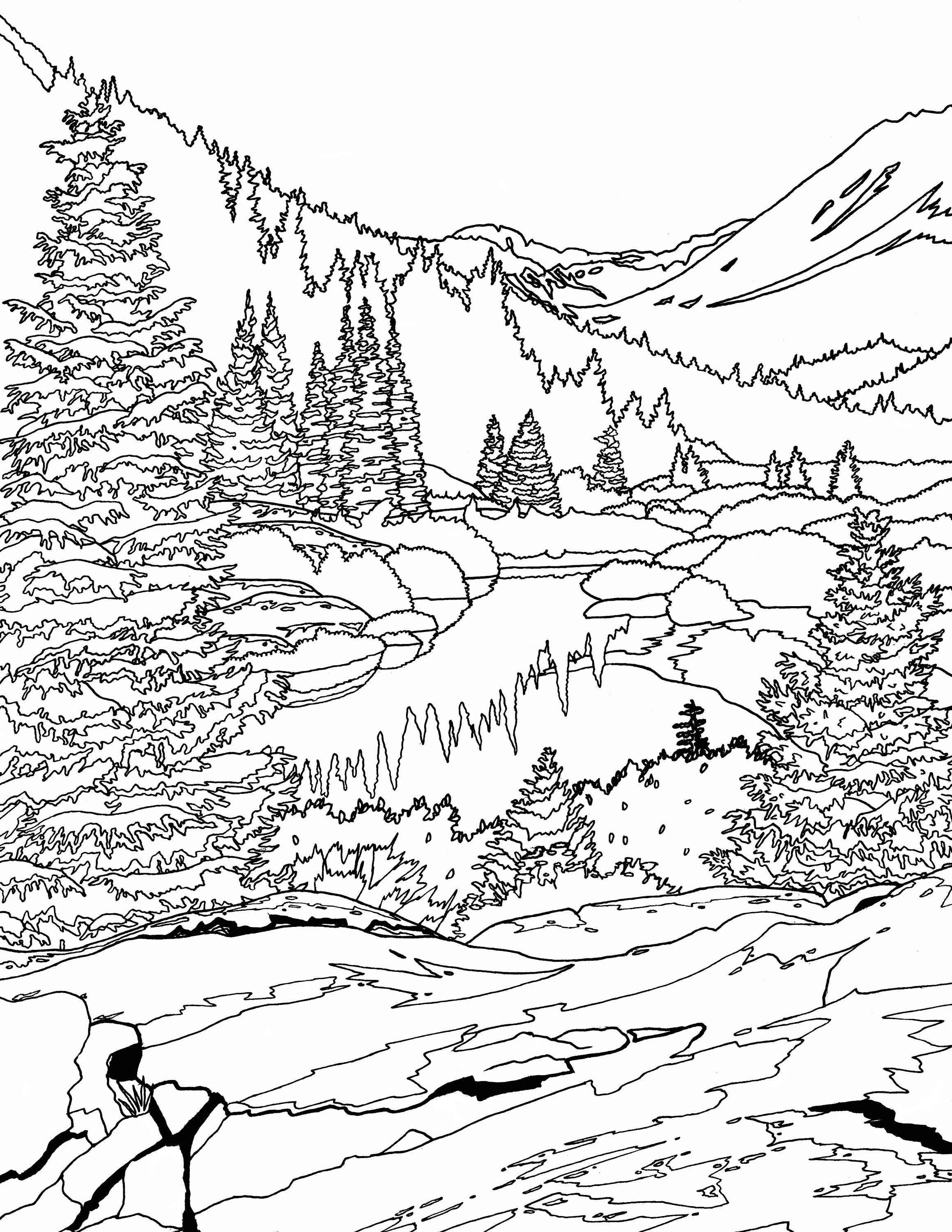 33 Mountains Coloring Pages Printable 10