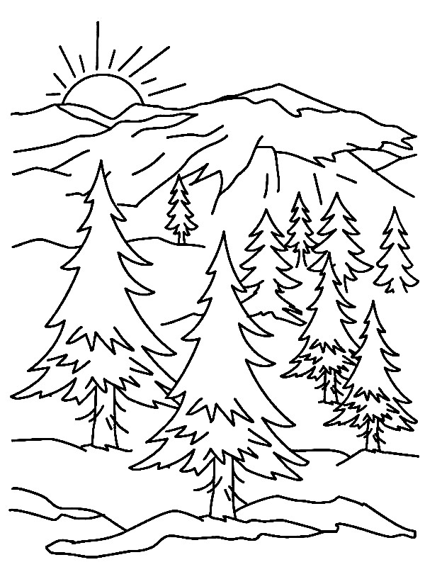 33 Mountains Coloring Pages Printable 12