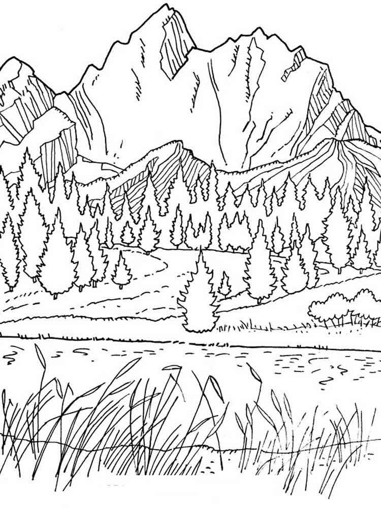 33 Mountains Coloring Pages Printable 2