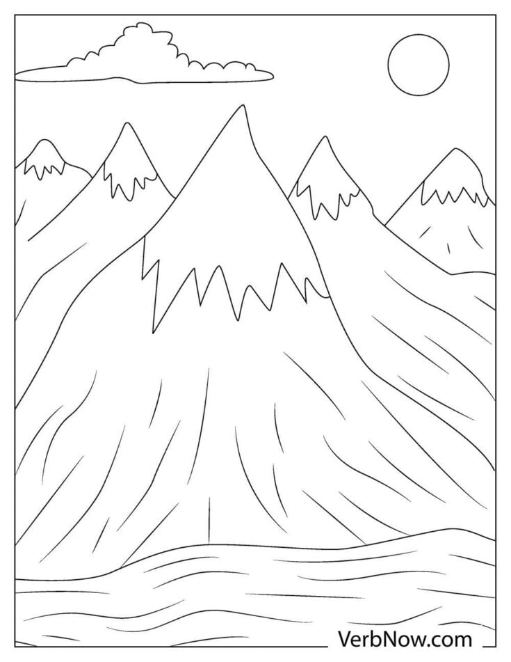 33 Mountains Coloring Pages Printable 3