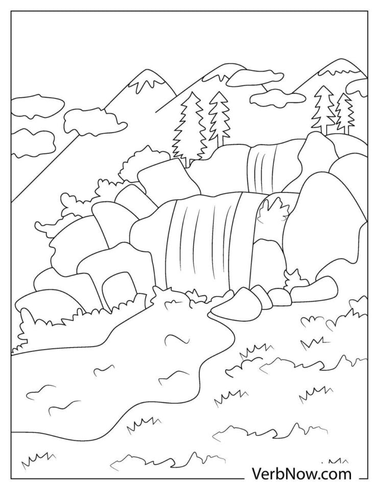 33 Mountains Coloring Pages Printable 5