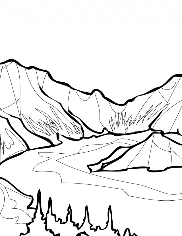 33 Mountains Coloring Pages Printable 6