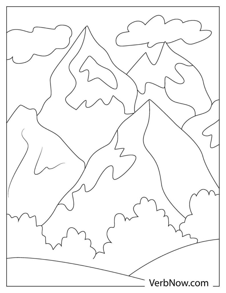 33 Mountains Coloring Pages Printable 8