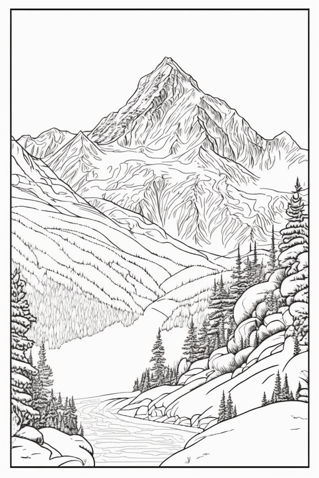 33 Mountains Coloring Pages Printable 9