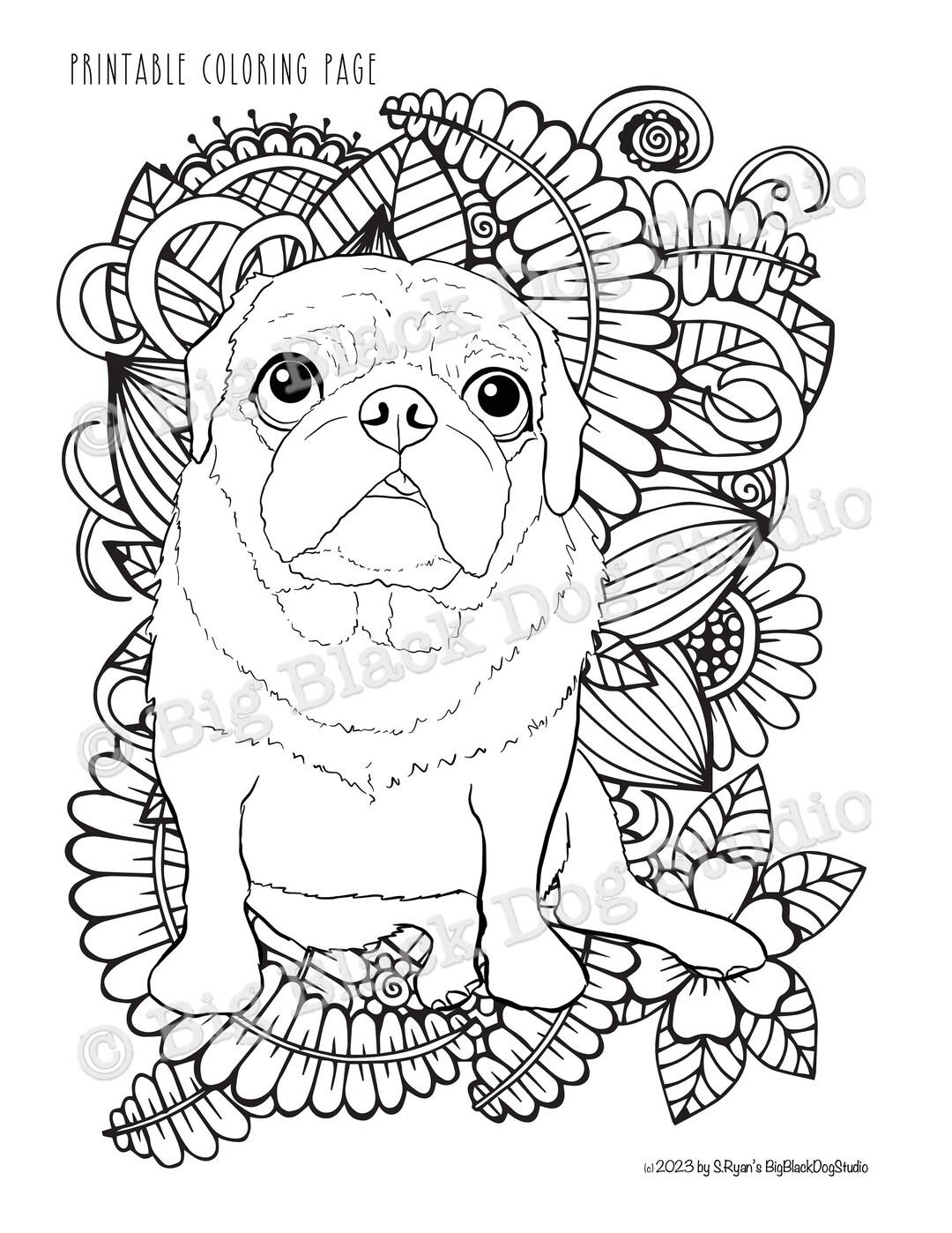 33 Pug Coloring Pages Printable 16