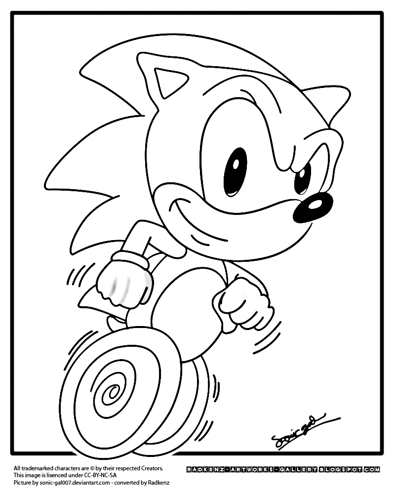 33 Sonic Running Coloring Pages Printable 1