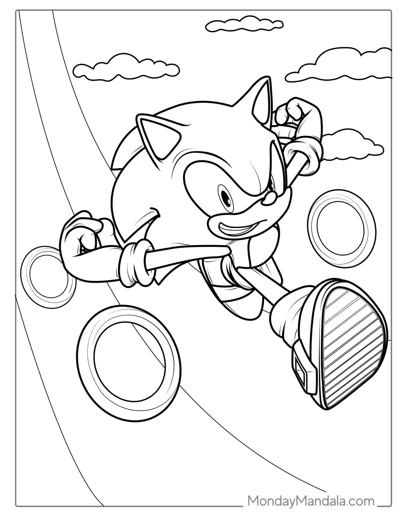 33 Sonic Running Coloring Pages Printable 13