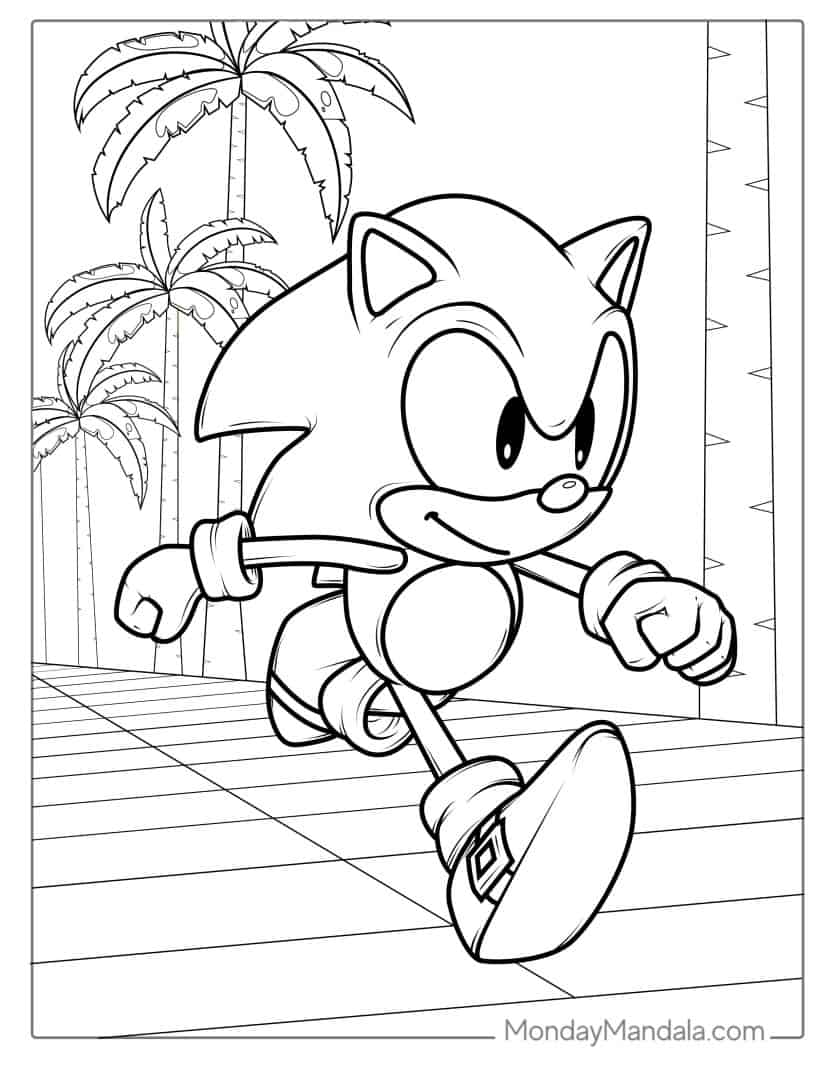 33 Sonic Running Coloring Pages Printable 7