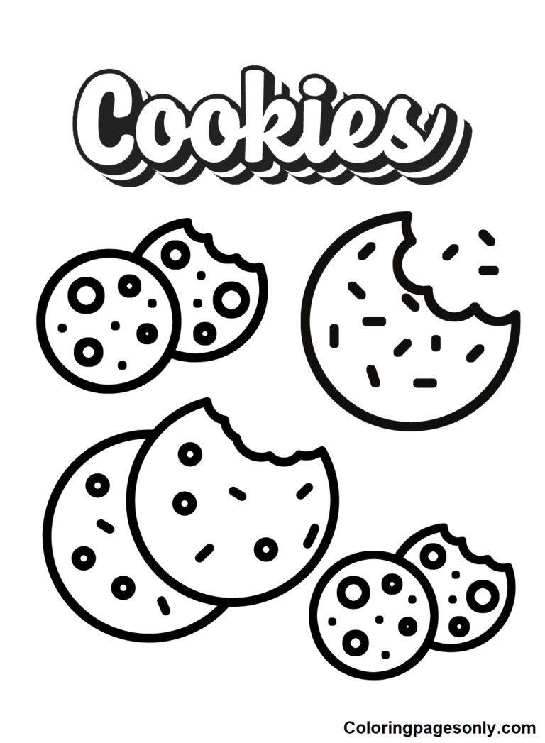 34 Cookie Coloring Pages Printable 1