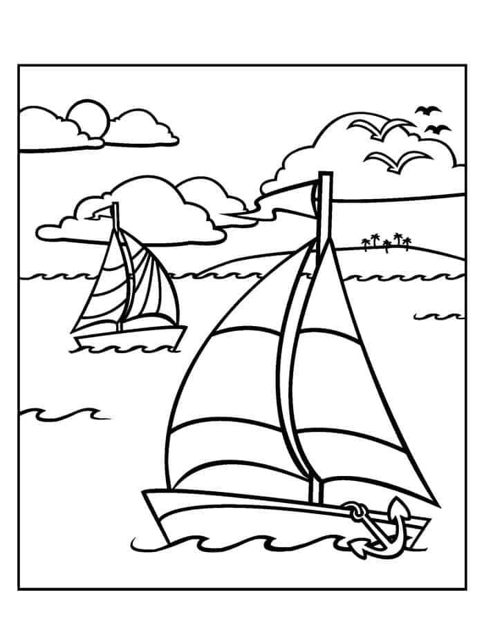 34 Sailboat Coloring Pages Printable 4