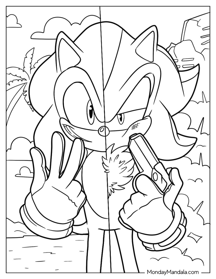 34 Shadow Sonic Coloring Pages Printable 6