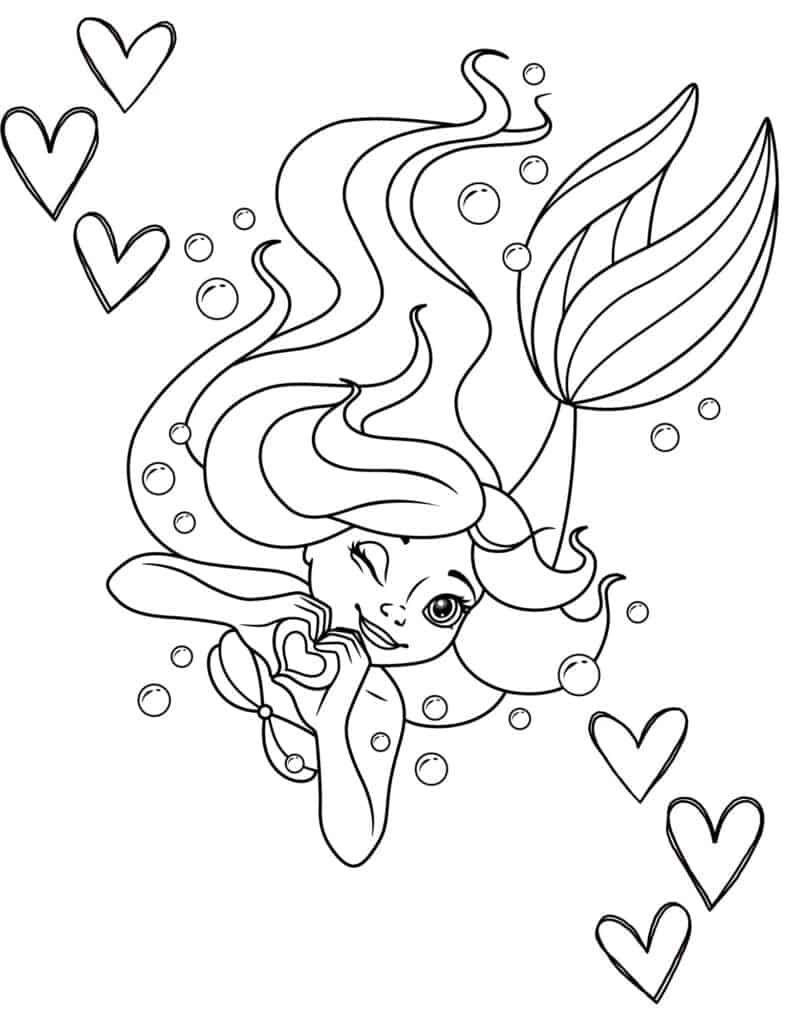 35 Artistic Aesthetic Coloring Pages Mermaid Printable 10