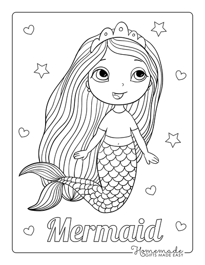 35 Artistic Aesthetic Coloring Pages Mermaid Printable 11