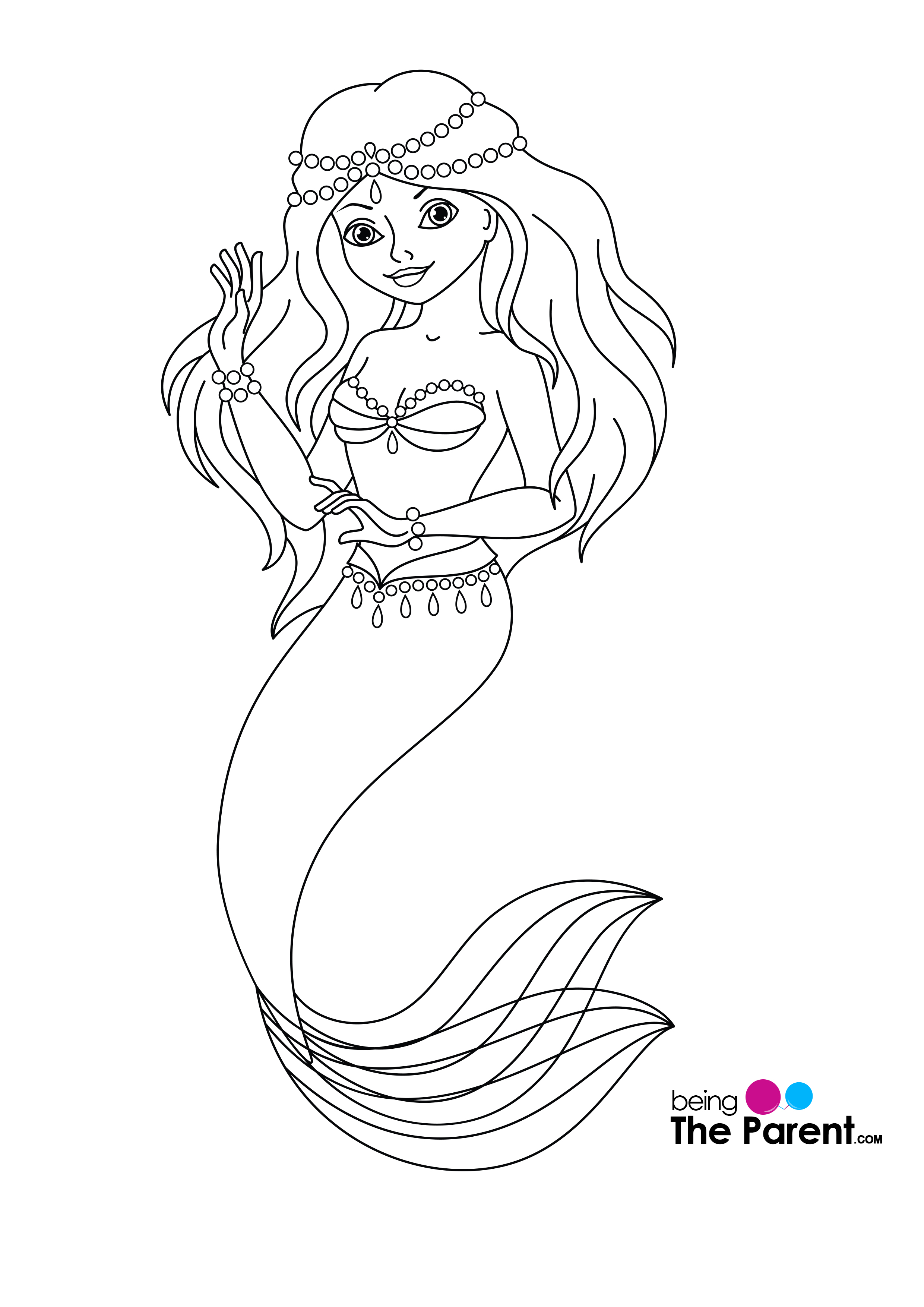 35 Artistic Aesthetic Coloring Pages Mermaid Printable 12