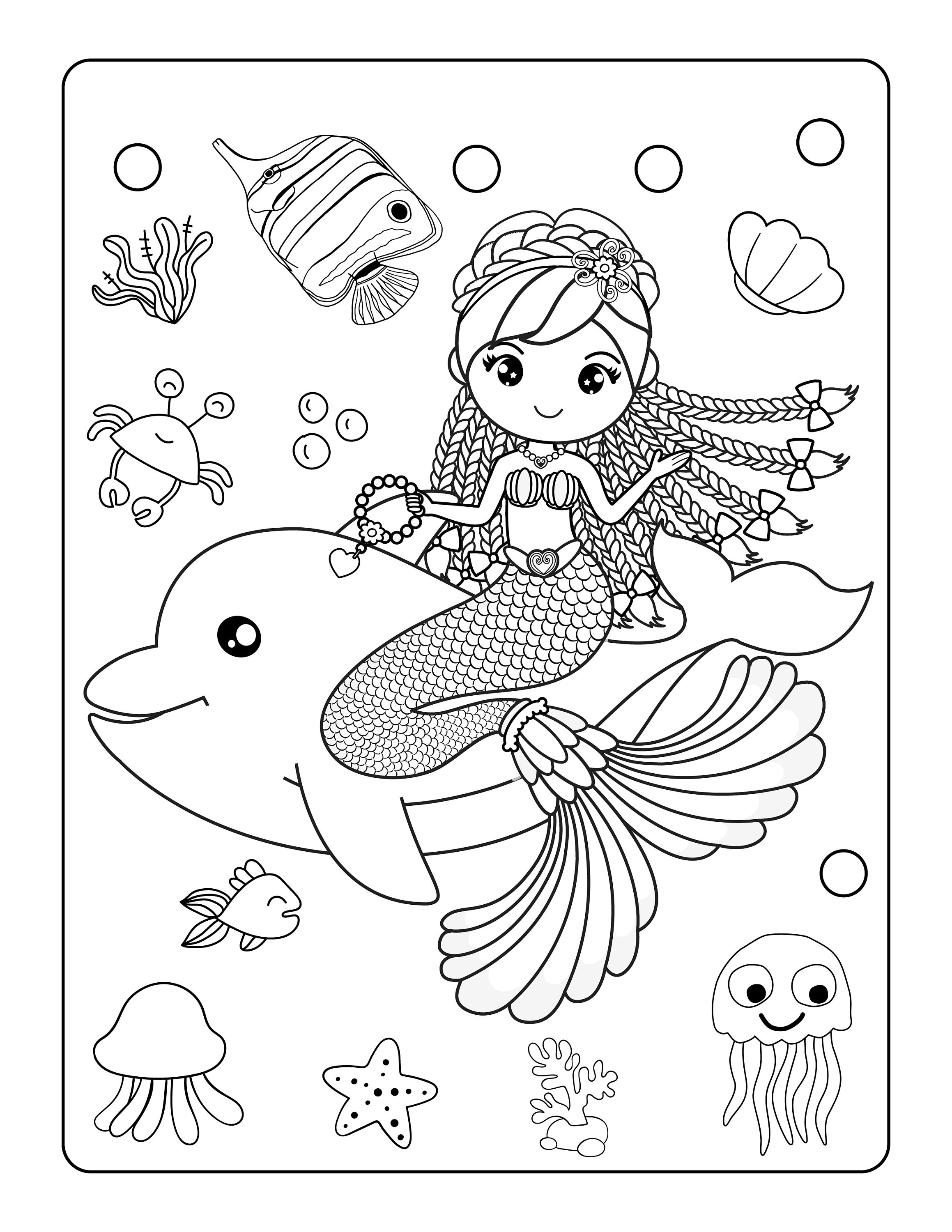 35 Artistic Aesthetic Coloring Pages Mermaid Printable 17