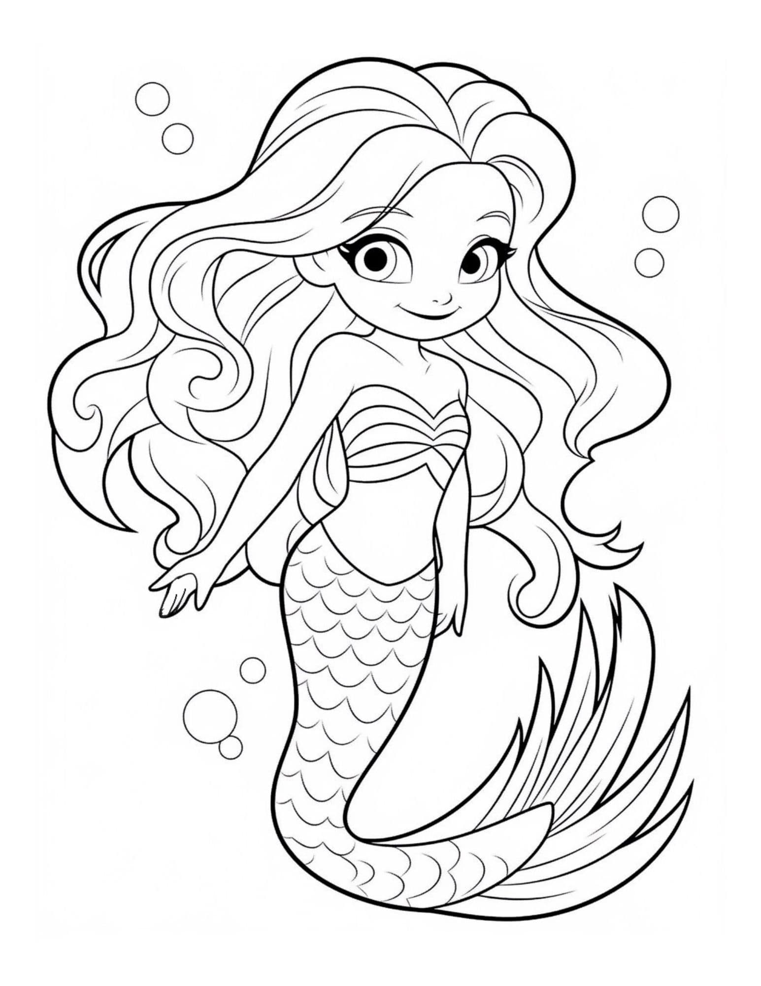 35 Artistic Aesthetic Coloring Pages Mermaid Printable 2