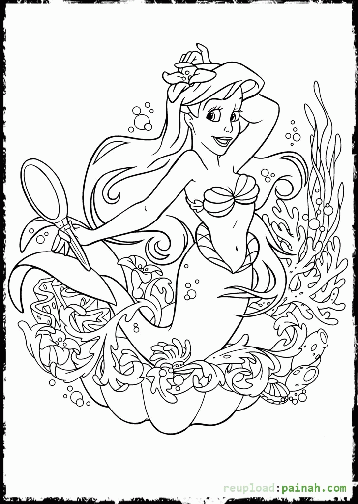 35 Artistic Aesthetic Coloring Pages Mermaid Printable 25