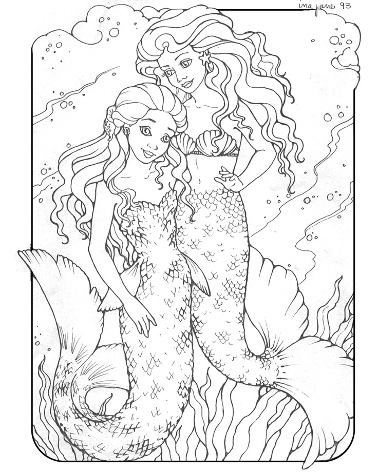 35 Artistic Aesthetic Coloring Pages Mermaid Printable 4