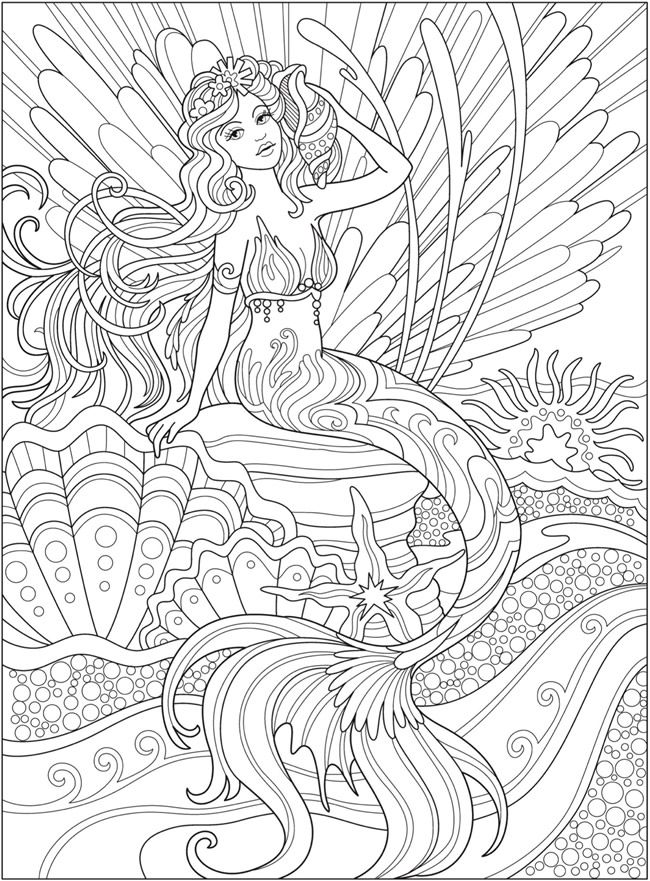 35 Artistic Aesthetic Coloring Pages Mermaid Printable 8