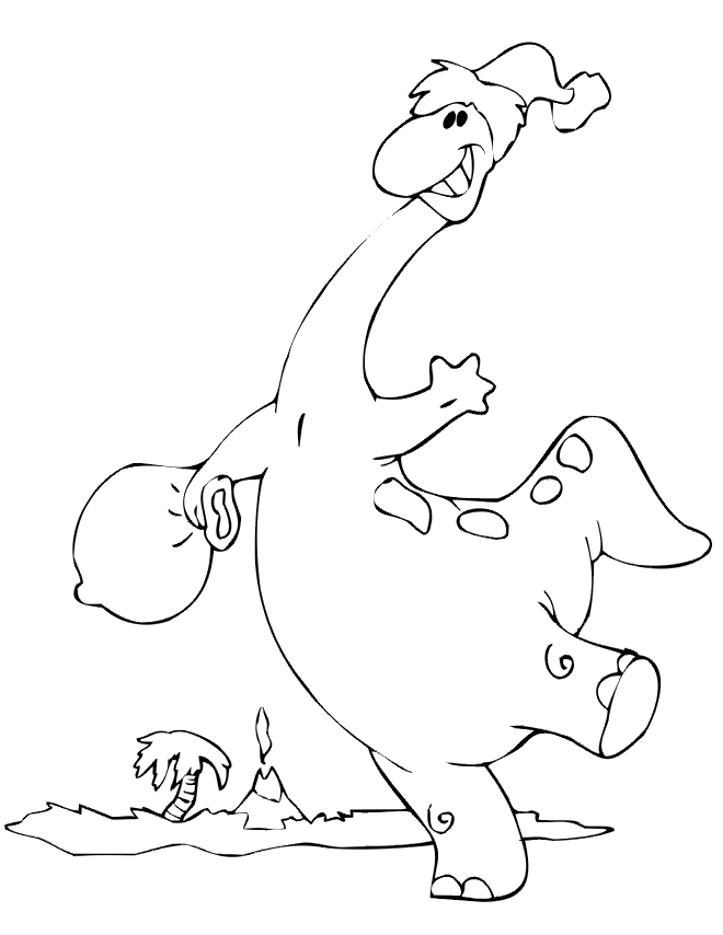 35 Dinosaur Christmas Coloring Pages Printable 10