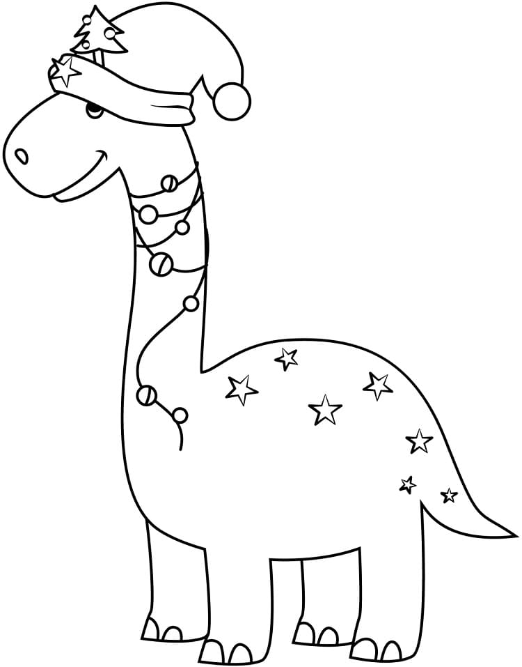 35 Dinosaur Christmas Coloring Pages Printable 30