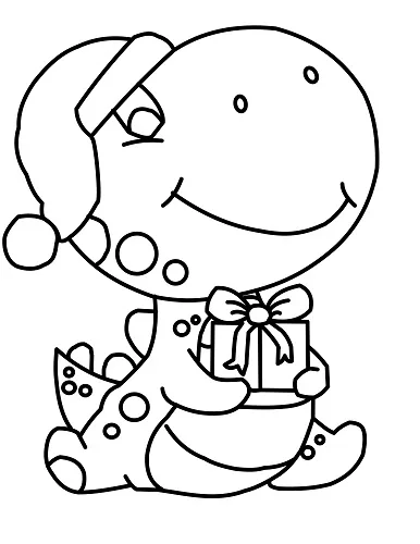 35 Dinosaur Christmas Coloring Pages Printable 31