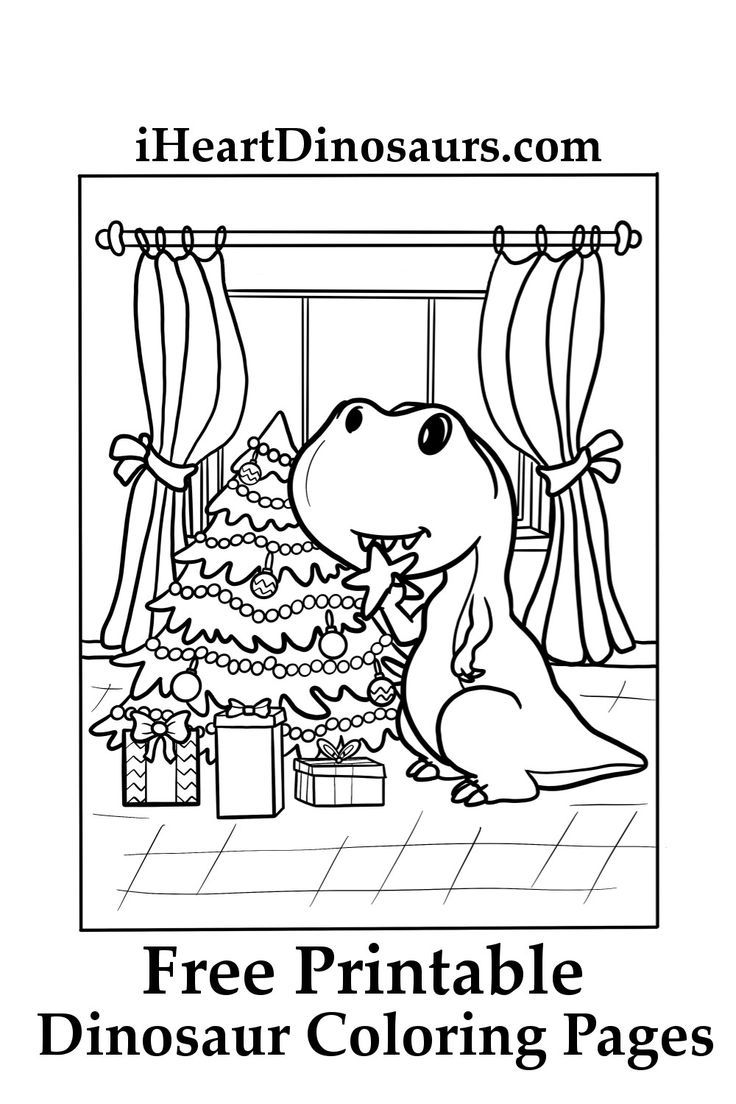 35 Dinosaur Christmas Coloring Pages Printable 32