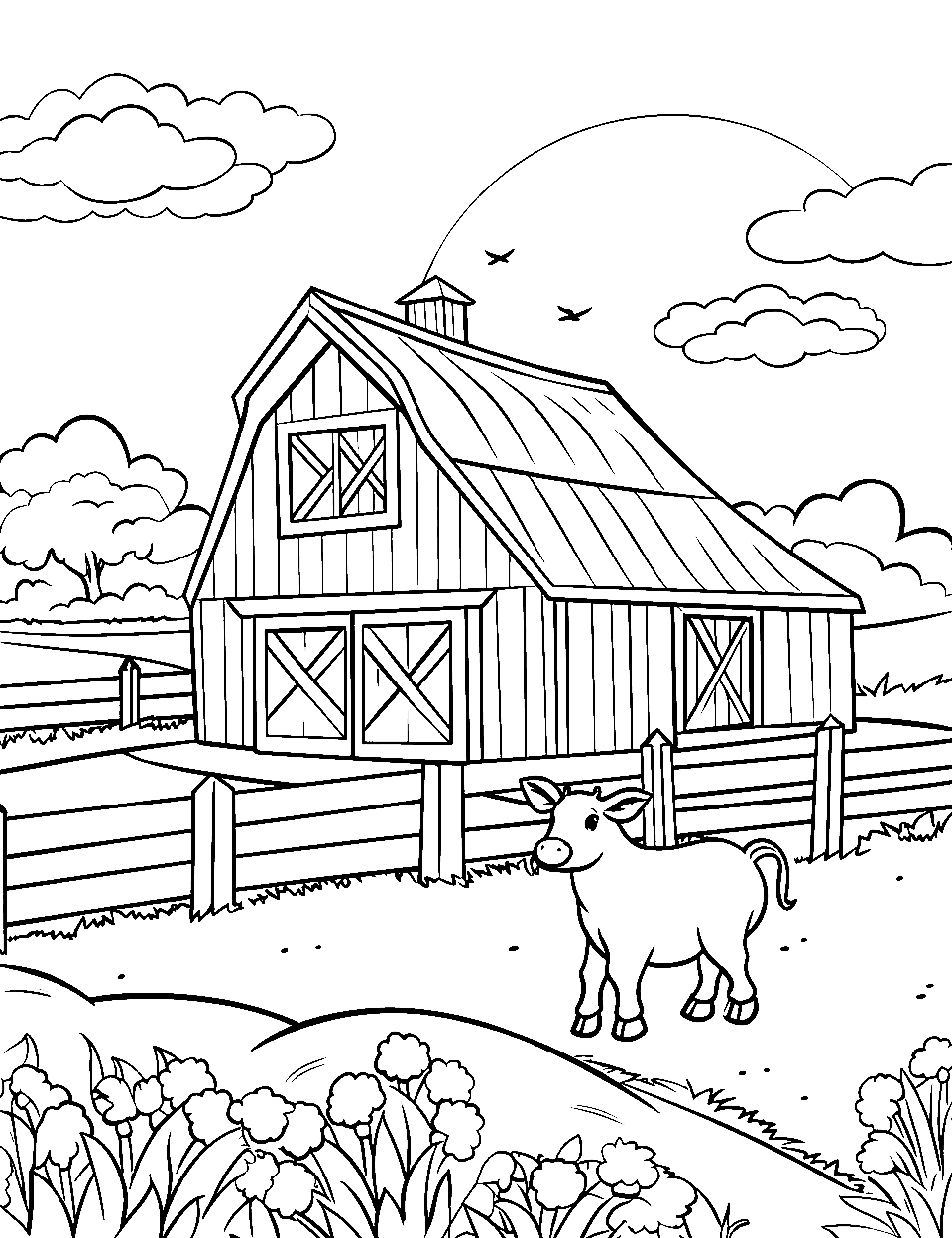 35 Farm Coloring Pages Printable 1