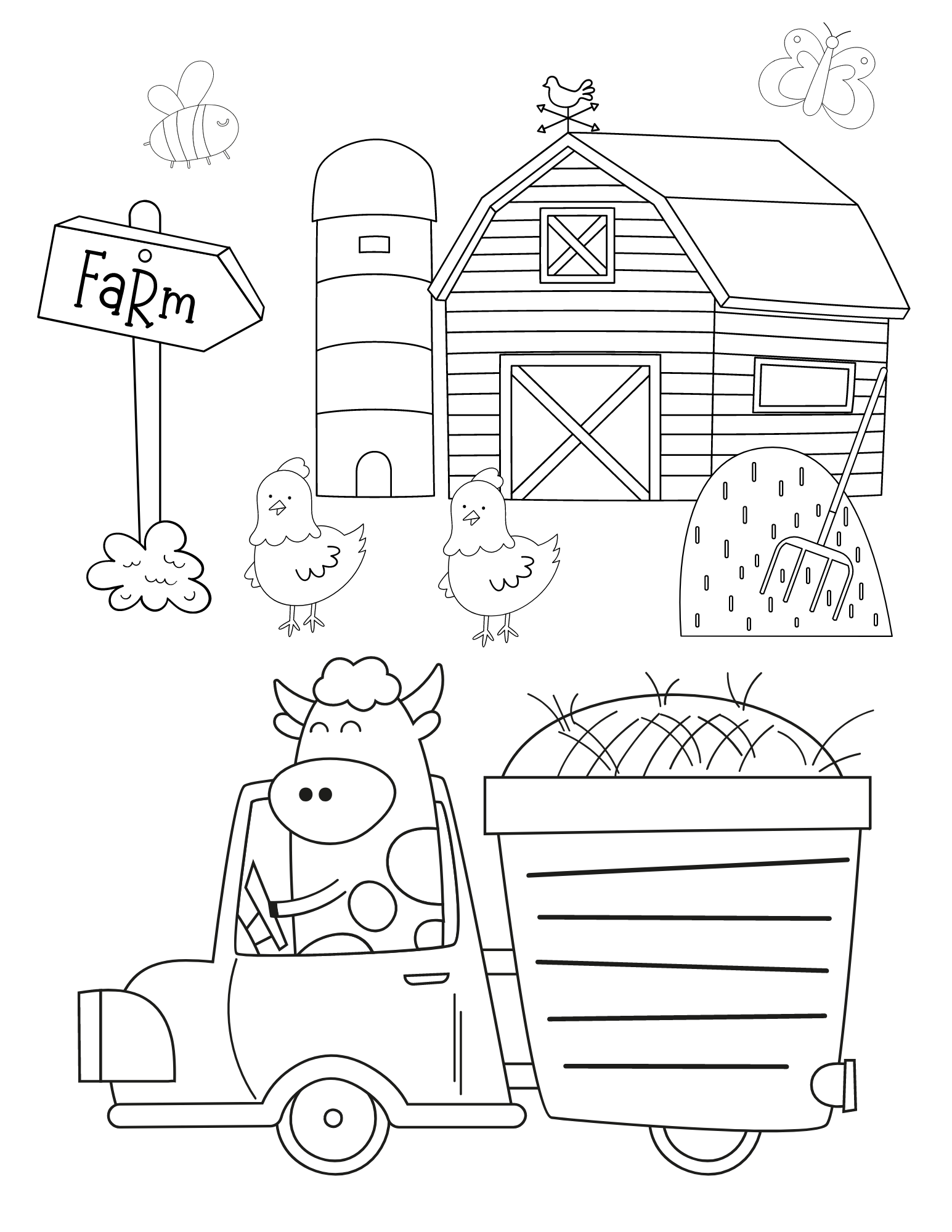 35 Farm Coloring Pages Printable 17