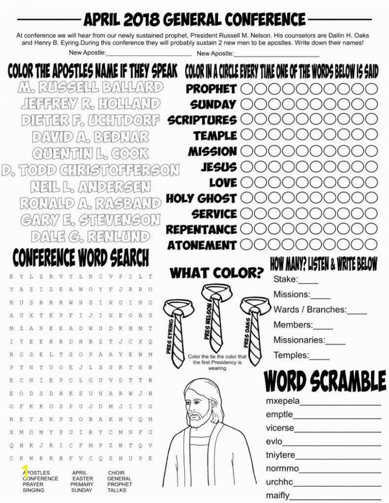 35 LDS General Conference Coloring Pages Printable 32