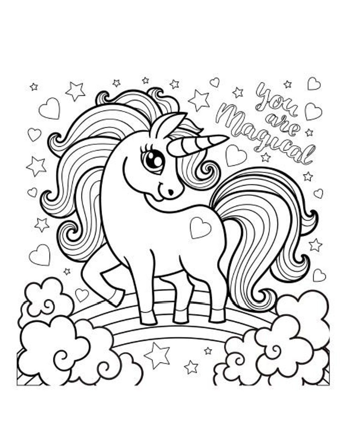 35 Unicorn Coloring Pages With Wings Printable 1