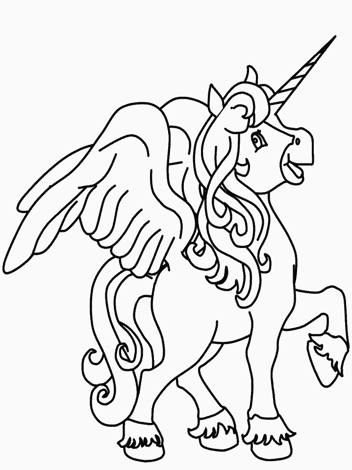 35 Unicorn Coloring Pages With Wings Printable 12