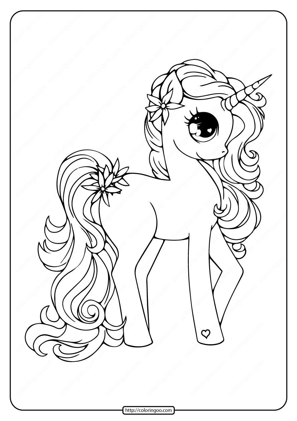 35 Unicorn Coloring Pages With Wings Printable 15