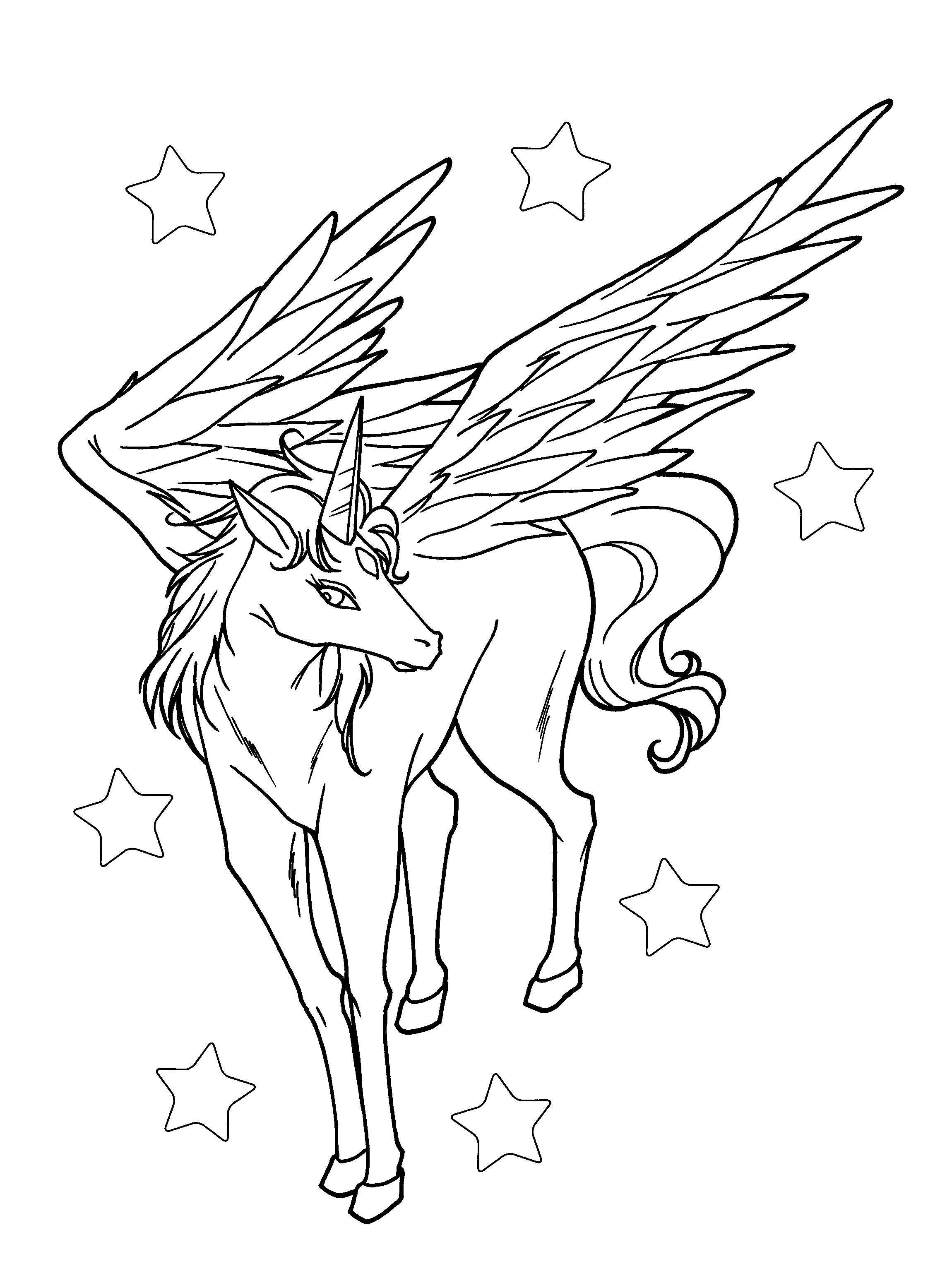 35 Unicorn Coloring Pages With Wings Printable 2