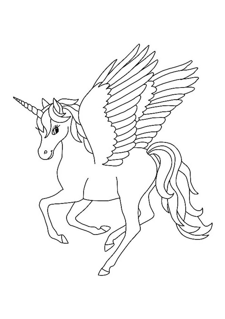 35 Unicorn Coloring Pages With Wings Printable 3