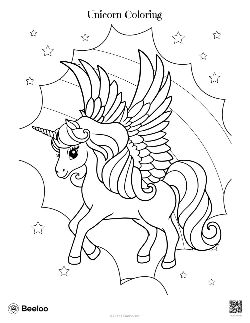 35 Unicorn Coloring Pages With Wings Printable 30