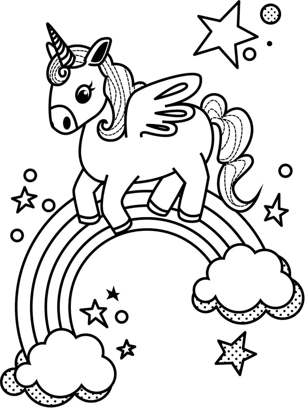 35 Unicorn Coloring Pages With Wings Printable 32