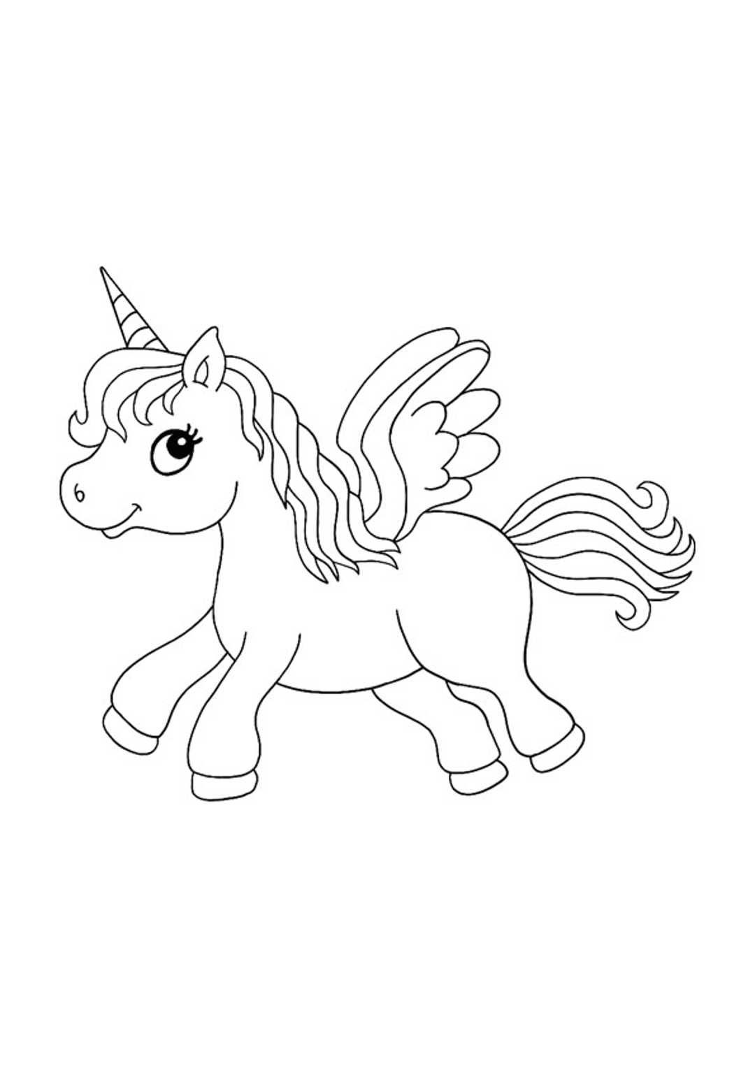 35 Unicorn Coloring Pages With Wings Printable 4