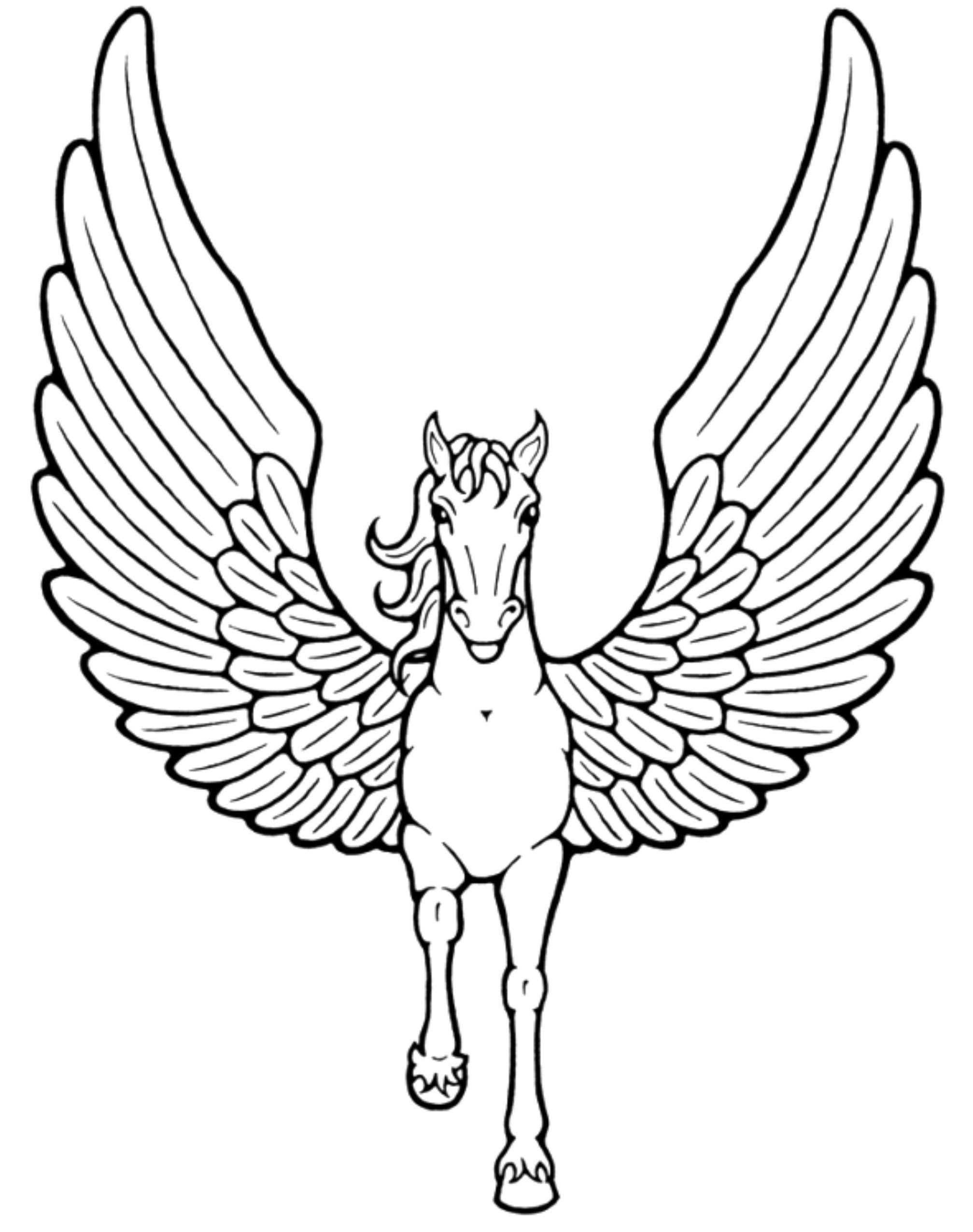 35 Unicorn Coloring Pages With Wings Printable 7