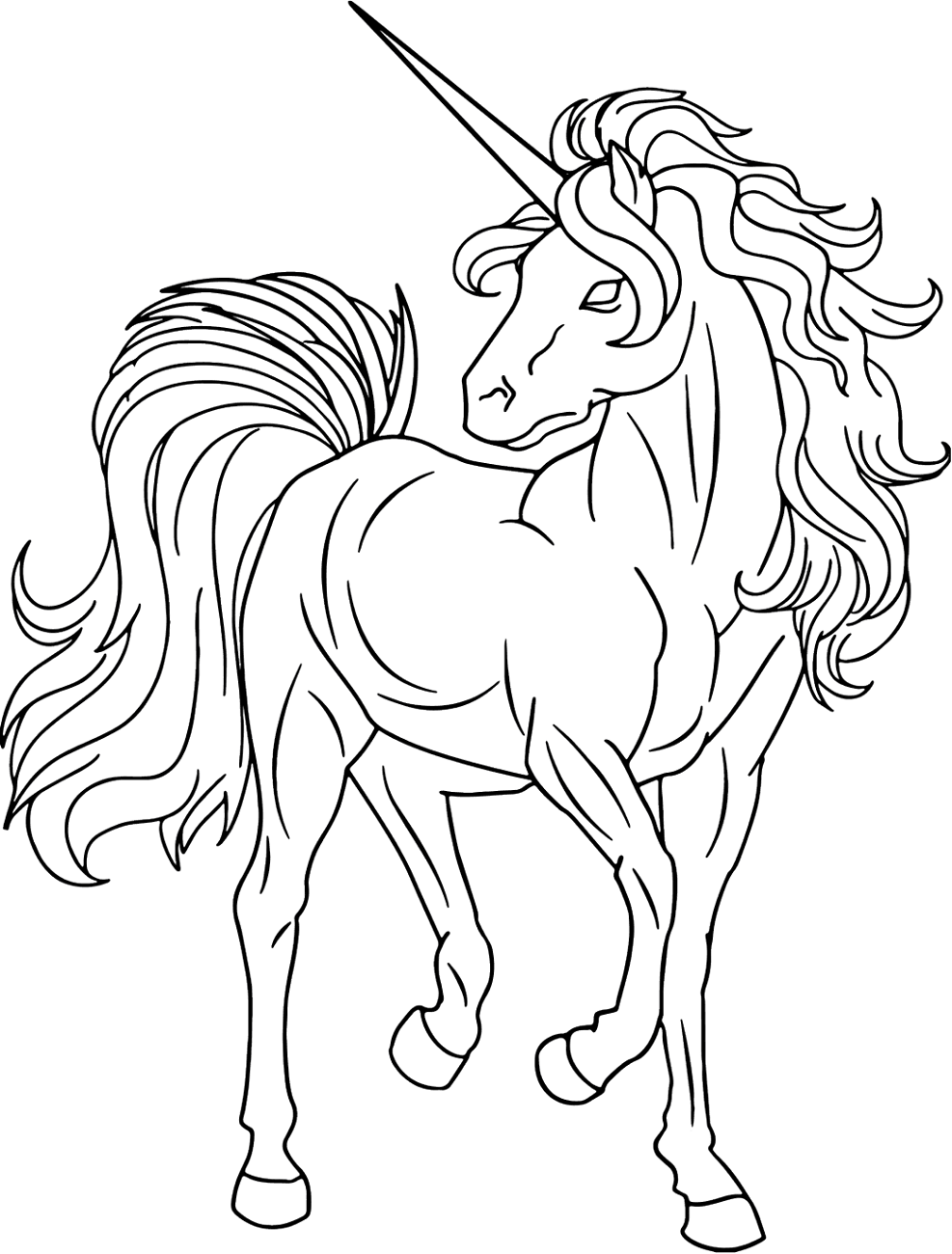 35 Unicorn Coloring Pages With Wings Printable 9