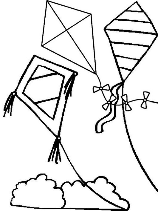 36 Cheerful Kite Coloring Pages Printable 17