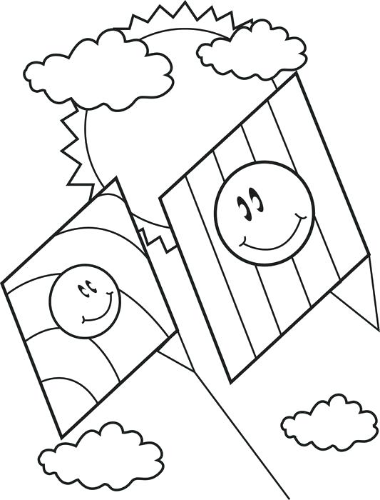 36 Cheerful Kite Coloring Pages Printable 19