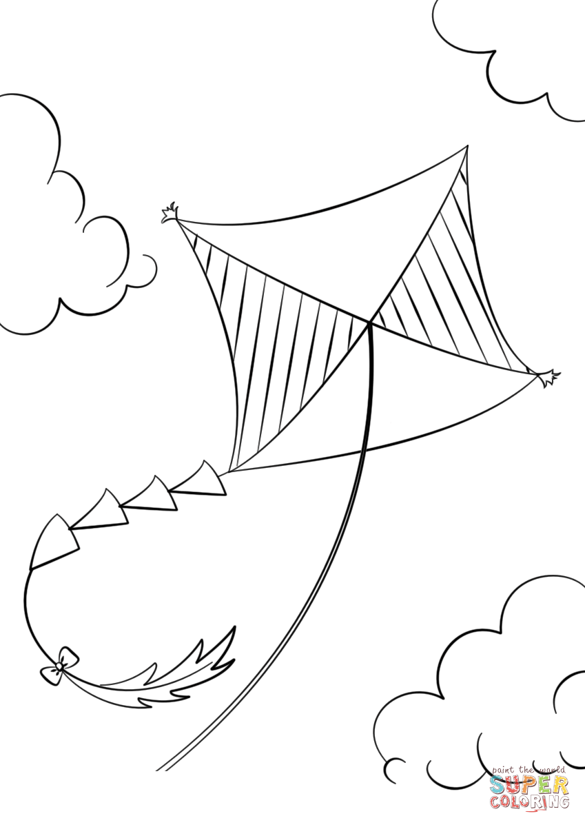 36 Cheerful Kite Coloring Pages Printable 29