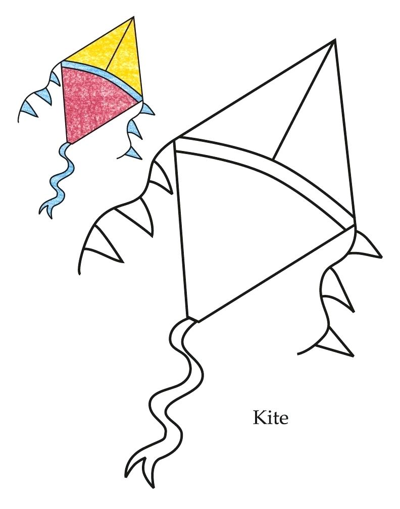 36 Cheerful Kite Coloring Pages Printable 3