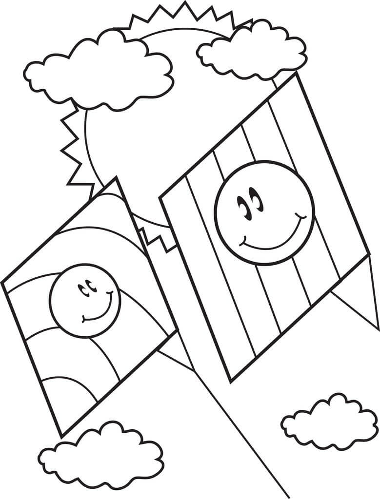 36 Cheerful Kite Coloring Pages Printable 30