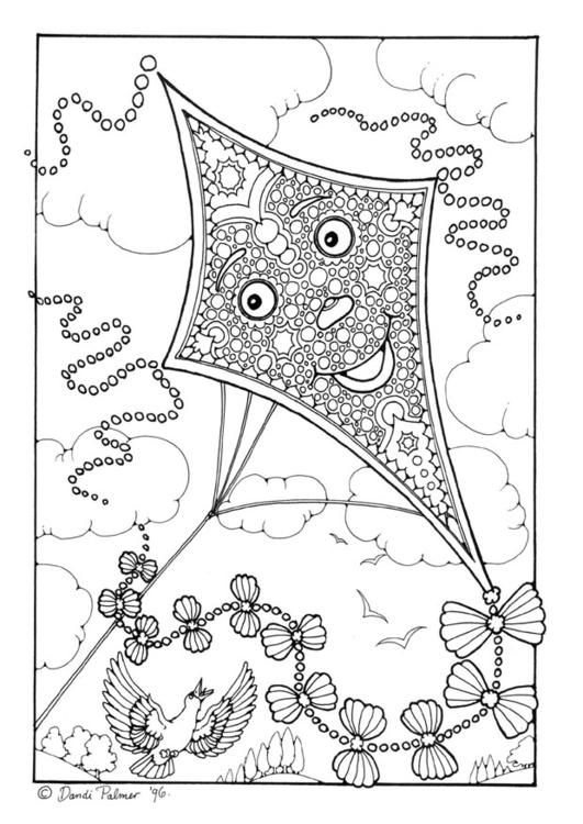 36 Cheerful Kite Coloring Pages Printable 31