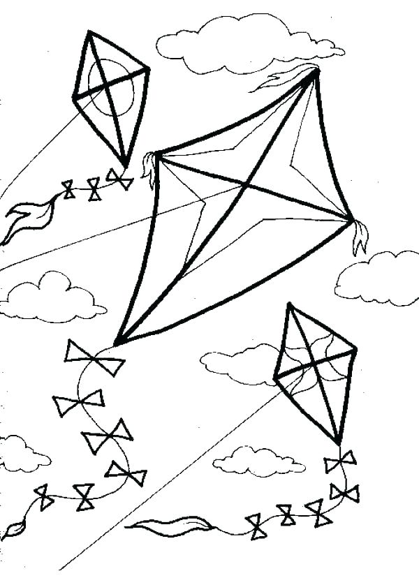 36 Cheerful Kite Coloring Pages Printable 33