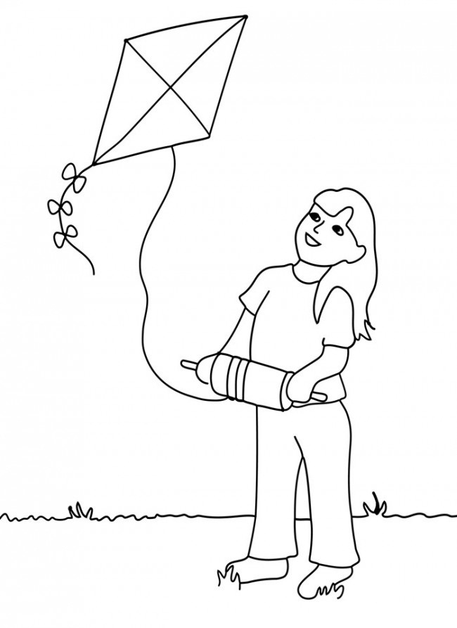 36 Cheerful Kite Coloring Pages Printable 4